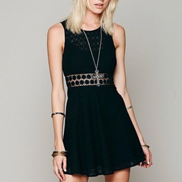 Free People Dresses & Skirts - Free people lace embroidered waist skater dress